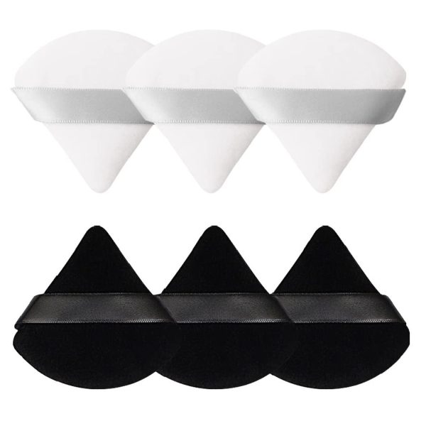 6 Pieces Powder Puff Face Soft Triangle Makeup Puff for Loose Powder Body Powder, Wedge Shape Velour Cosmetic Sponge for Contouring, Under Eyes and Corners, Beauty Makeup Tools Hot on Sale