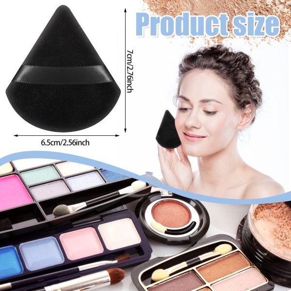 6 Pieces Powder Puff Face Soft Triangle Makeup Puff for Loose Powder Body Powder, Wedge Shape Velour Cosmetic Sponge for Contouring, Under Eyes and Corners, Beauty Makeup Tools Hot on Sale - Image 2