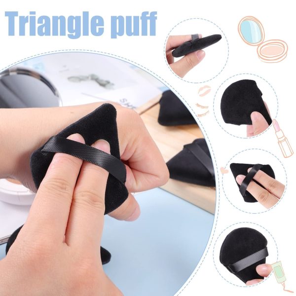 6 Pieces Powder Puff Face Soft Triangle Makeup Puff for Loose Powder Body Powder, Wedge Shape Velour Cosmetic Sponge for Contouring, Under Eyes and Corners, Beauty Makeup Tools Hot on Sale - Image 4